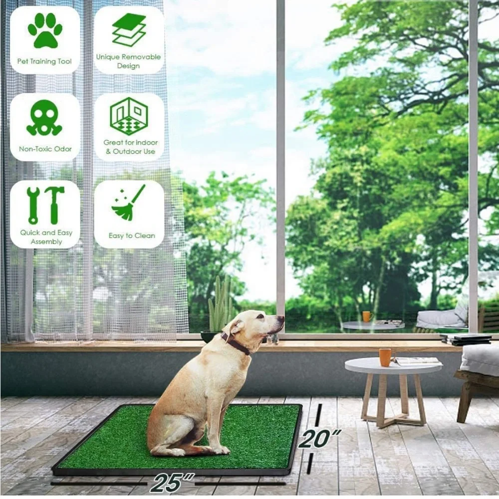 Dog Potty Grass Indoor/Outdoor Artificial Grass Patch 20width x 25” L reusable
